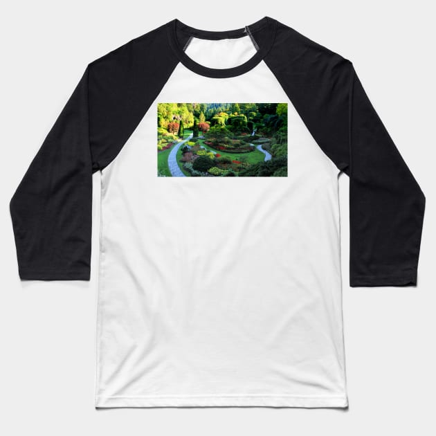 Butchart Gardens 1 Baseball T-Shirt by charlesk